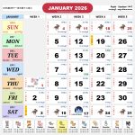 Singapore Calendar Jan 2026