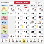 Singapore Calendar Aug 2026