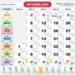 Singapore Calendar Oct 2026