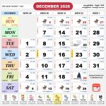 Singapore Calendar Dec 2026
