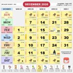 Singapore Calendar Dec 2026