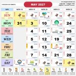 Singapore Calendar 新加坡日历 May 2027