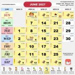 Singapore Calendar 新加坡日历 Jun 2027
