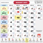 Singapore Calendar 新加坡日历 Aug 2027