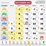 Singapore Calendar 新加坡日历 Sep 2027