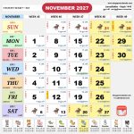 Singapore Calendar 新加坡日历 Nov 2027